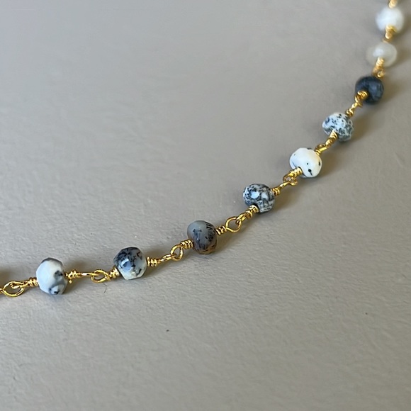 Labradorite round gemstone and Dendrite opal Rosary chain - Picture 5 of 8